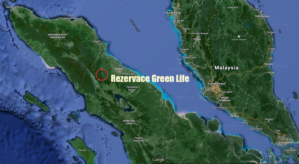 Mapa s vyznačením rezervácie Green Life